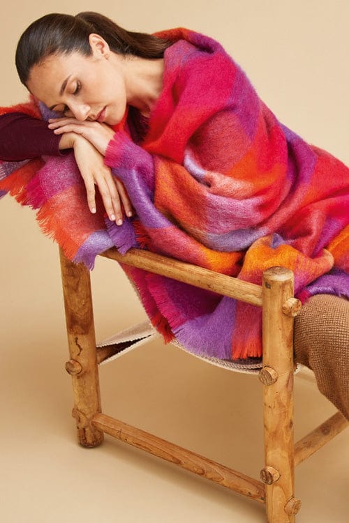 Grand plaid en laine mohair écossais - Missègle - Nombreuses couleurs
