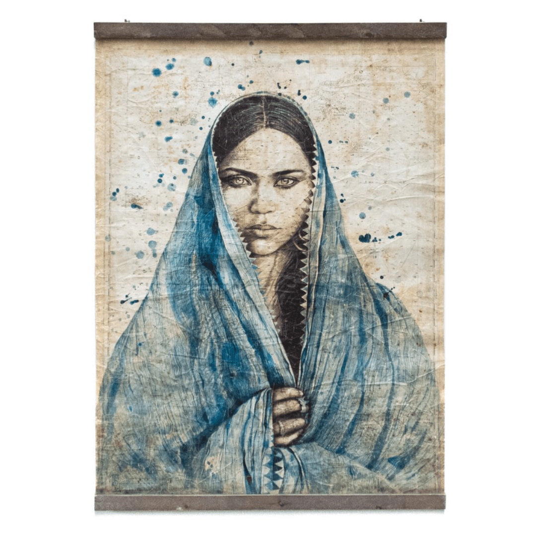 Panneau mural Mamta en Indigo - Inde